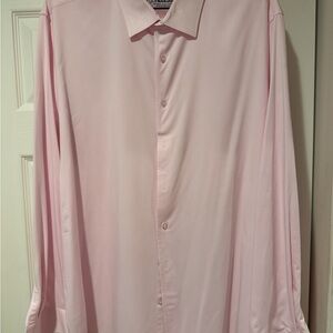 GoTIELESS Elegant Light Pink Dress Shirt for Men